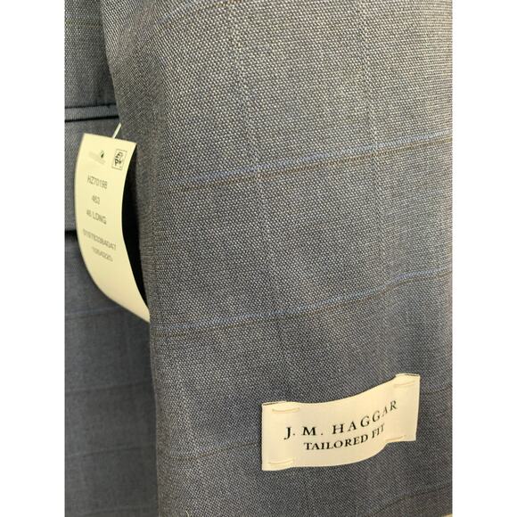 J.M. Haggar Blue Sport Coat – Tailored Fit, Size 46L, Travel-Ready - Picture 3 of 7